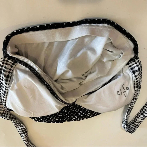 Athleta Vichy Retro Halter Tankini Top Only Black White Women's Size XXS - Picture 10 of 11